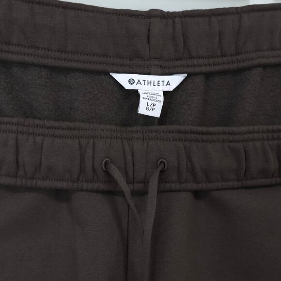 NWT Athleta Forever Fleece High-Rise Fleece Jogger In Truffle Brown Large Petite - Picture 7 of 9